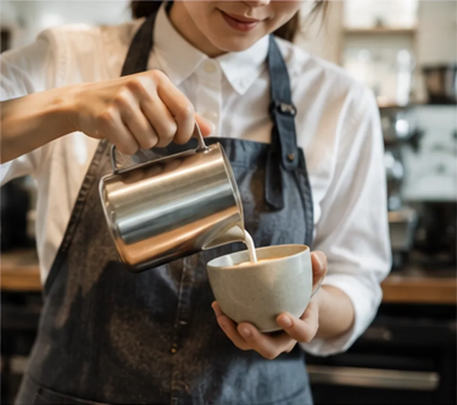 ドリップの様子を見せるÉVENTAIL COFFEEのスタッフ