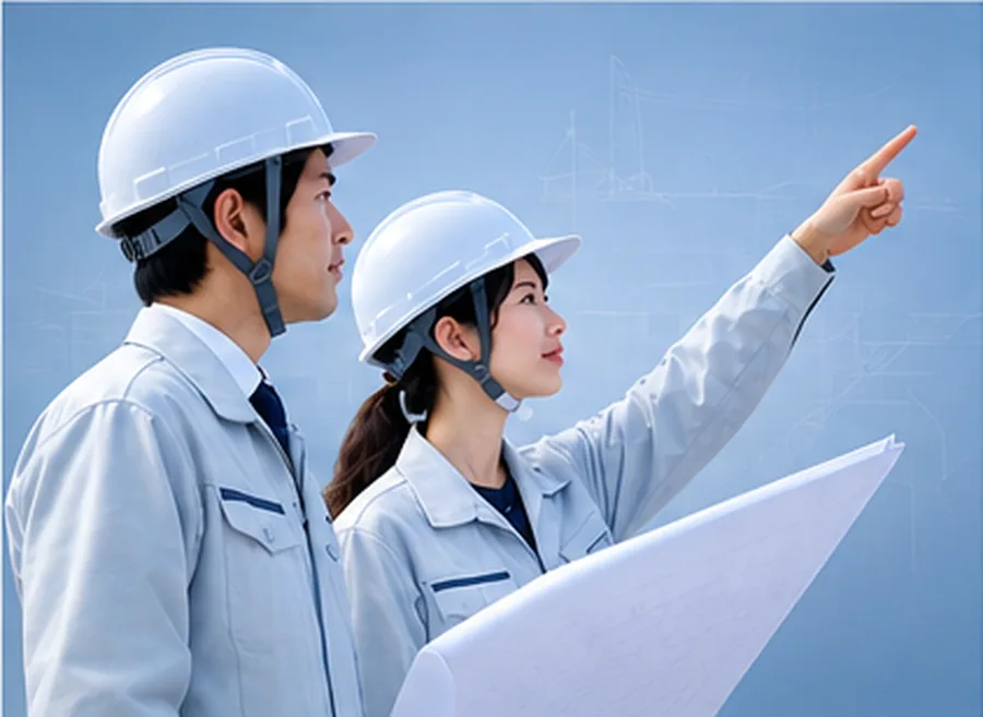 現場で打ち合わせをするEventail建設のスタッフ